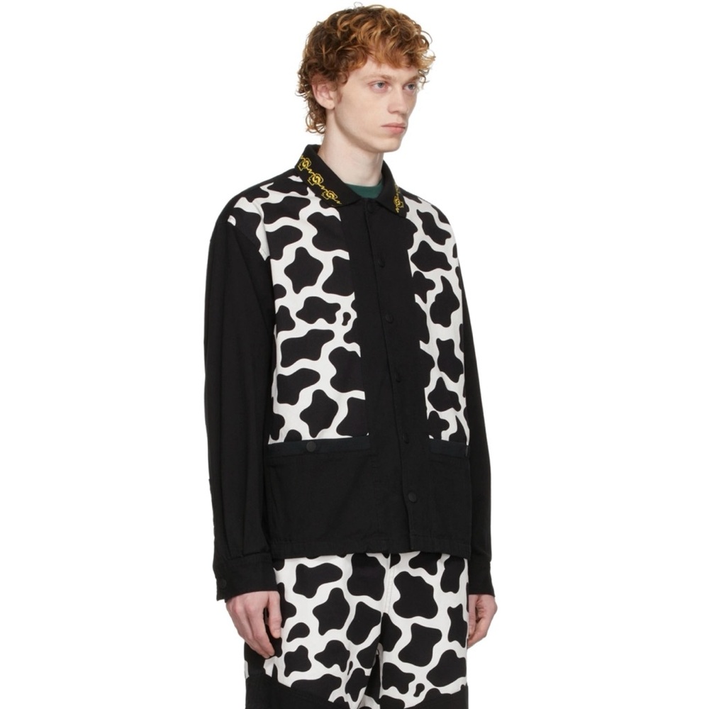 BRAIN DEAD • Black/White Cow Cabana Shirt, L - Picture 3 of 16